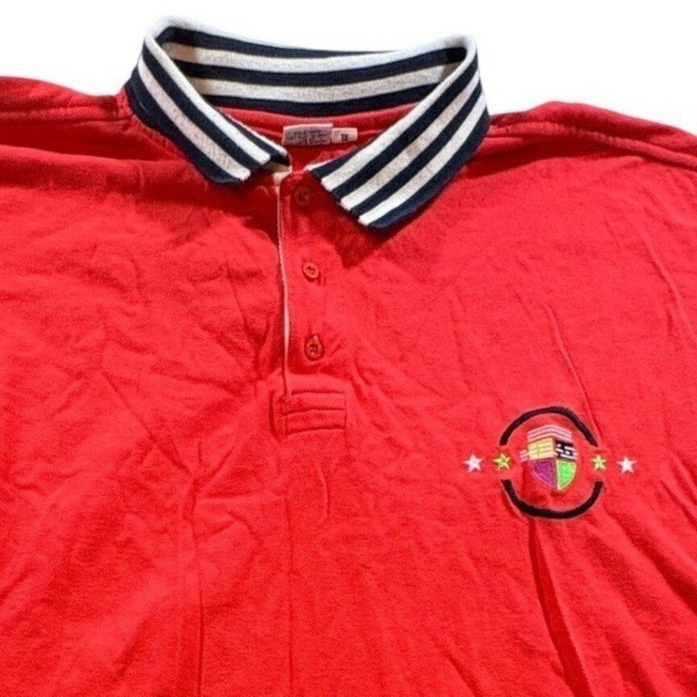 Head‎ Sportswear Polo Shirt Mens XL Red Pique Cotton Vintage Made in USA Golf